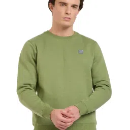 ColorPlus Green Cotton Regular Fit Solid Sweatshirt image 1