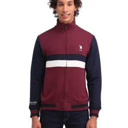 U.S. Polo Assn. Denim Co. Purple Cotton Regular Fit Colour Block Sweatshirt image 1