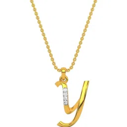 Kisna Diamond & Gold Jewellery 18k Alphabet Y Pendant image 1