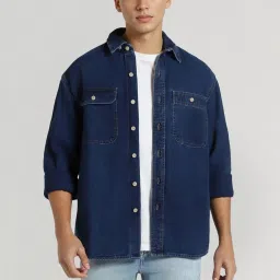 American Eagle Navy Regular Fit Denim Jacket image 1