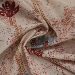 Maspar Hues Nouveau Tradition Water Lily Red Cotton 300 TC Double Bedsheet & 2 Pillow Covers image 4