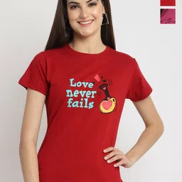 Dreambe Women Typography Printed T-shirt-picture-37