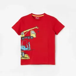 Fame Forever by Lifestyle Kids Red Cotton Printed Tee image 1