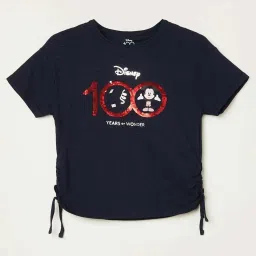 Fame Forever by Lifestyle Kids Navy Cotton Printed Tee image 1