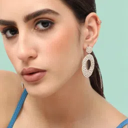 Sohi Gold Plated Designer Casual Drop Earrings image 1