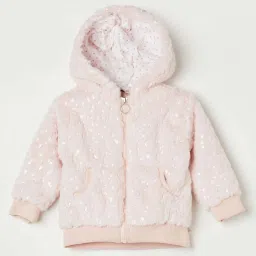 Juniors by Lifestyle Kids Pink Printed Full Sleeves Jacket image 1