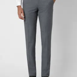 Van Heusen Grey Slim Fit Checks Trousers image 1