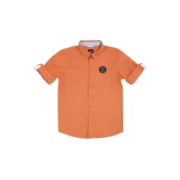 Allen Solly Junior Orange Solid Full Sleeves Shirt image 1