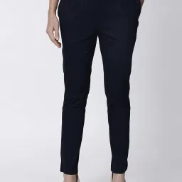 TWIN BIRDS Navy Cotton Trousers image 1
