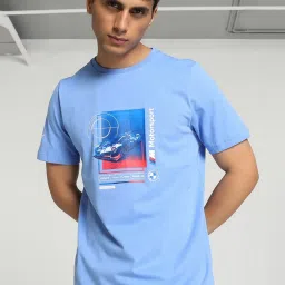 Puma BMW M Motorsport Blue Skies Cotton Regular Fit Printed Sports T-Shirt image 1