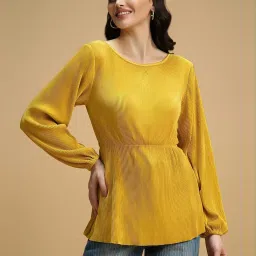 Forever 21 Yellow Pleated Top image 1