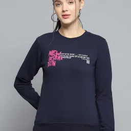Rock.it Navy Blue Regular Fit Printed Sweatshirt image 1