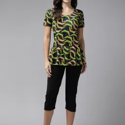 Aarika Black Printed Swim Suit image 1