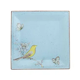 Chumbak Floral Hummingbird Blue Dolomite Platter - Set of 1-image-15