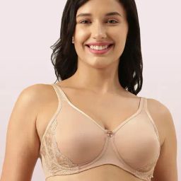 Enamor Beige Under Wired Non Padded Full Coverage Bra-picture-11