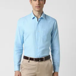 Peter England Blue Regular Fit Texture Shirt image 1