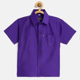 THANGAMAGAN Kids Violet Solid Lining Shirt image 1