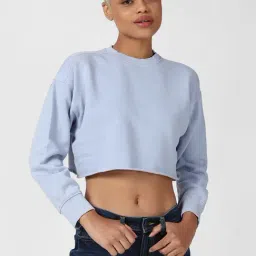 Forever 21 Blue Cotton Sweatshirt-image-56