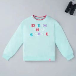 Ed-a-Mamma Kids Aqua Blue Graphic Print Full Sleeves Sweatshirt-picture-6