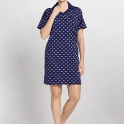 Adidas Originals Blue Cotton Printed Bodycon Dress-picture-30