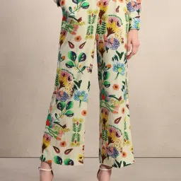 Vero Moda Off White Ella Printed Straight Fit Pant-image-44