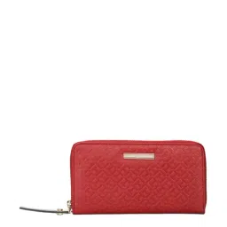 Tommy Hilfiger Red Textured Zip Around Wallet for Women-image-76
