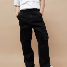 Bossini Black Regular Fit Cargo Jeans image 1