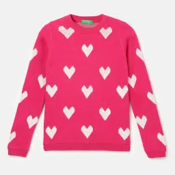 United Colors of Benetton Kids Girl's Regular Fit Crew Neck Knitted Sweater image 1