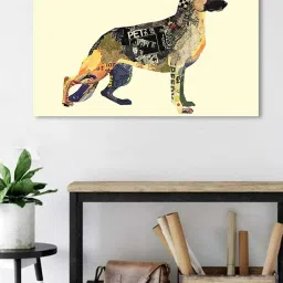 Art Street German Shepherd Printed Multicolor Engineered Wood Wall Art image 1