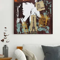 Art Street Printed Brown Engineered Wood Wall Art image 1