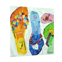 Art Street Flip Flop Slipper Printed Multicolor Engineered Wood Wall Art image 1