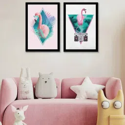 Art Street Robert Farkas Flamingo Printed Pink Engineered Wood Wall Art (Set of 2) image 1