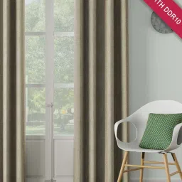 DDECOR Live Beautiful Brown Polyester 9 ft Long Door Curtain image 1