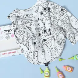 Only White & Black Cotton Printed Top-image-9