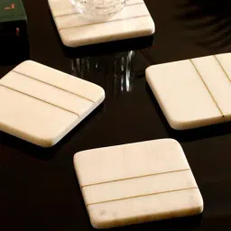 Home4U White Marble Brizo Marble Coaster - Set of 4-image-40