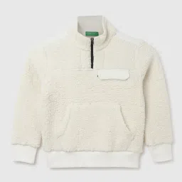 United Colors of Benetton Kids Boy's Regular Fit Mock Neck Solid SweatShirt image 1