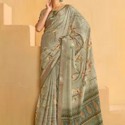 Saree Mall Green Woven Sarees With Unstitched Blouse-image-96