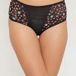 Clovia Black Printed Hipster Panty image 1