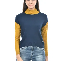NUMERO UNO Navy & Mustard Color-Block Sweater image 1