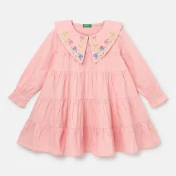 United Colors of Benetton Kids Pink A-Line Dress image 1