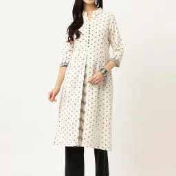 Divena Off White Printed A-Line Kurta image 1