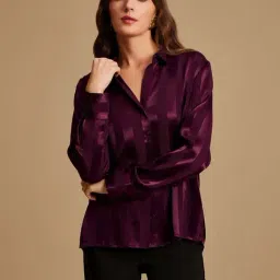 Kazo Purple Striped Shirt-image-90