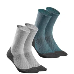 Quechua by Decathlon Multicolor Blend Textured Socks Pack of 2 ( UK 5.5-8 EU39-42 ) image 1