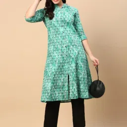 showoffff SHOWOFF Turquoise Printed Kurta image 1