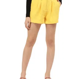 Centrestage Yellow Mid Rise Shorts image 1
