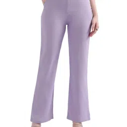 Elle Purple Mid Rise Bootcut Pants image 1