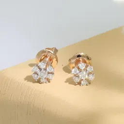 Malabar Gold and Diamonds 18k Rose Gold Diamond Hoop Earrings image 1