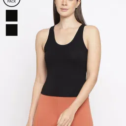 La Intimo Black Inner Prankster Camisole (Pack of 3) image 1