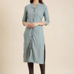 showoffff SHOWOFF Grey Striped Kurta image 1