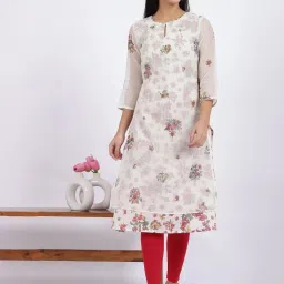 W White Floral Kurta image 1
